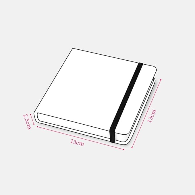 Mifuner Square 5.1x 5.1 165gsm Colored Pencil Paint Journal Hardbound 128pgs (64Sheets Front Back Cold Pressed) Travel for Colored Pencil Sketch Handmade Cloth Cover Notebook. Green Fruit