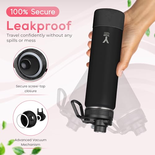 Y TOP 24 oz Insulated Water Bottle Leak Proof Spout Lid Fits in Car Cup Holder