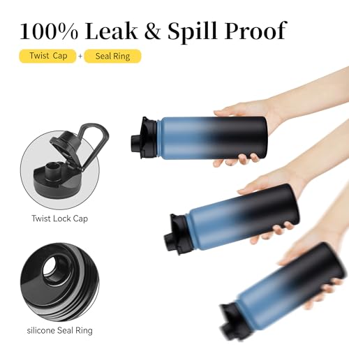 24 oz Insulated Water Bottle Bulk 4 Pack (4 Count)