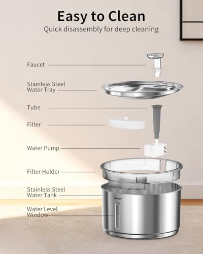 Cat Water Fountain Stainless Steel 1Gal