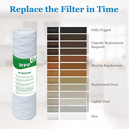 20 Micron String Wound Whole House Water Filter 10" x 2.5" (6 Count)