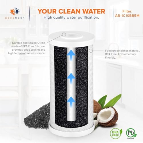 5 Micron 10 x 4.5 Carbon Block Chlorine Reduction Cartrige and 2 Sediment Reduction Water Filter (2 Count)