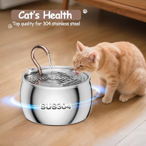 2.5L 84oz Gooseneck Kitty Spout Cat Water Fountain Stainless Steel