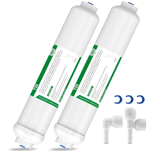 1/4" Quick-Connect T33 Inline Water Filter with Fittings (2 Count)