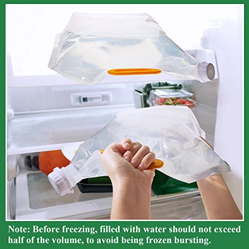 100 Pcs 1.3 Gallon Collapsible Water Storage Bag Emergency Jug Container Clear Plastic Water Bladder for Outdoor Sport Camping Hiking No Leak (100 Count)