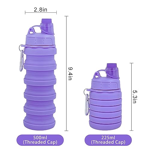 Collapsible Water Bottles Travel Sports Portable Sport Water Bottle comes with mountaineering Buckle 500ml silicone Water