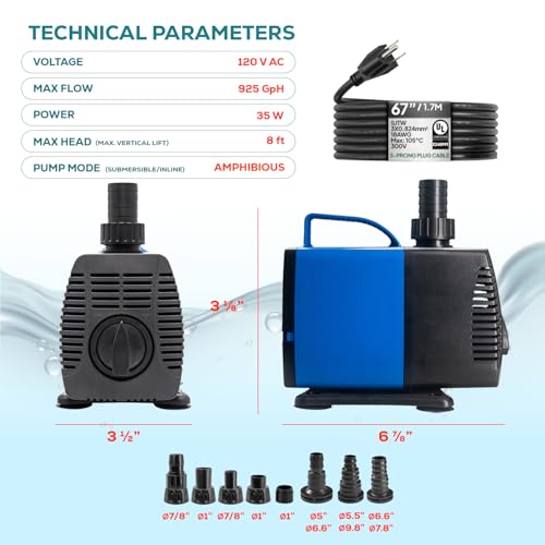 634 GPH Amphibious Water Pump (5 Count)