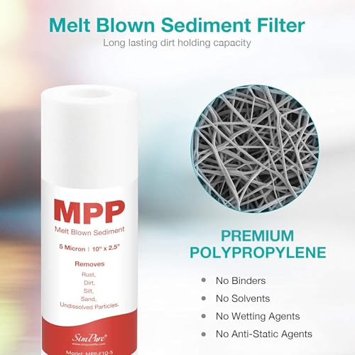 5 Micron 10" x 2.5" Whole House Sediment Water Filter Cartridge (24 Count)