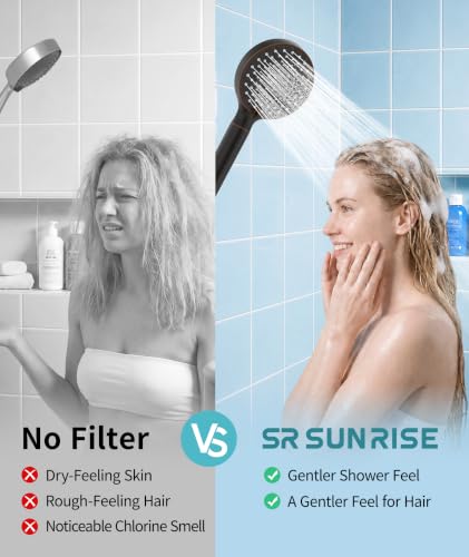 Filtered Shower Head with Handheld High Pressure 9 Spray Mode Showerhead Detachable Shower Head Water Softener Filters Beads for Hard Water Remove Chlorine 4 Filters ORB