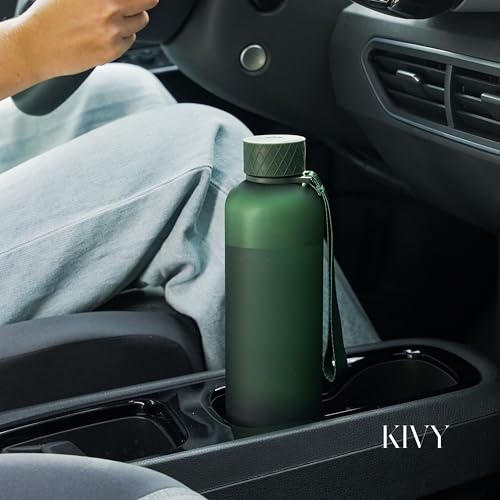 Slim Water Bottle 32oz [Lightweight & Shatterproof] Fits Backpack & Cupholder for Travel