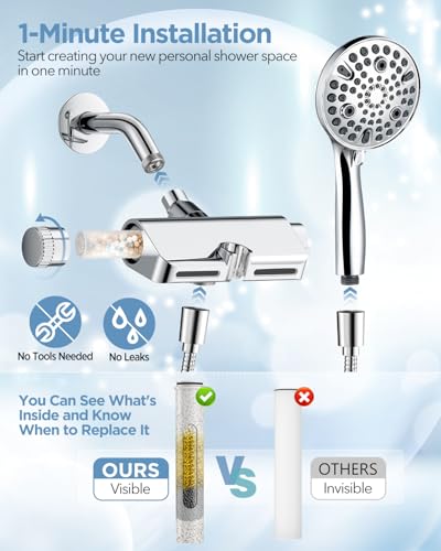 Shower Head Filter Replacement Cartridge for MakeFit Filtered Shower Head with Handheld Combo (2 Count)