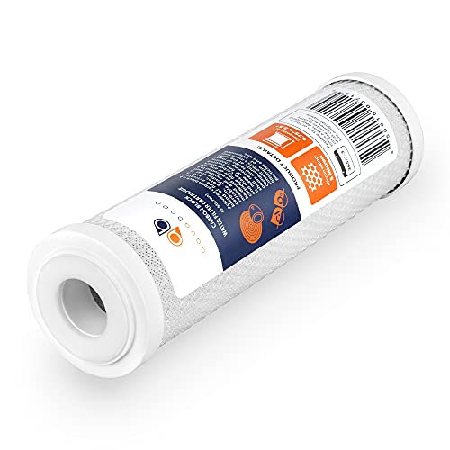 5 Micron 10 x 2.5 Carbon Block Water Filter Cartridge CTO Whole House Water Filter Replacement Compatible with WHKF (4 Count)