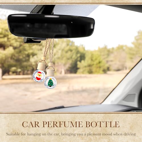 100 Pcs Hanging Car Air Freshener Car Diffuser Bottles Bulk Christmas Empty Glass Perfume Bottle Freshener Clear Diffuser Bottle Pendant for Essential Oil Fragrance Aromatherapy Bottles Ornament (100 Count)