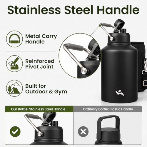 87 oz Insulated Stainless Steel Water Bottle Jug with Handle