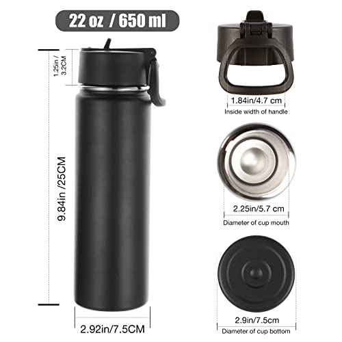 Insulated Water Bottles with Straw Bulk 8 Pack (8 Count)