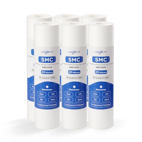 20 Micron 10" x 2.5" Whole House Sediment Water Filter Cartridge (6 Count)