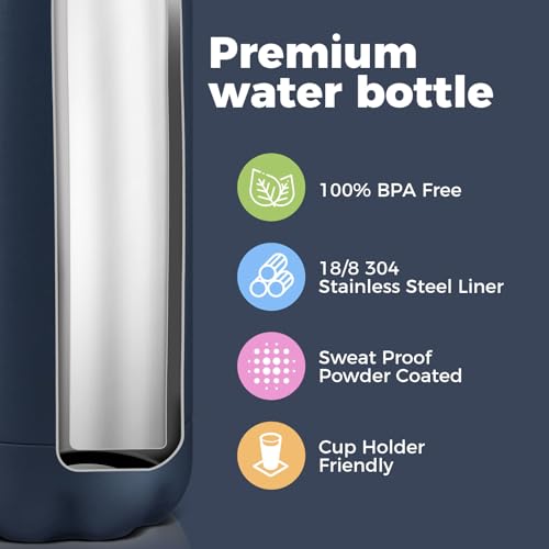 17oz Stainless Steel Water Bottles Bulk (8 Count)