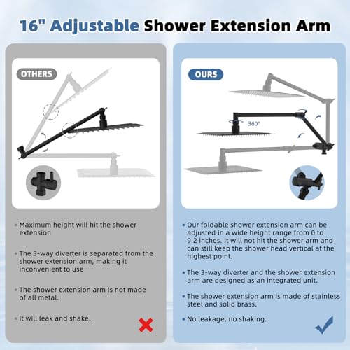 12" Metal Rain Shower Head with Handheld