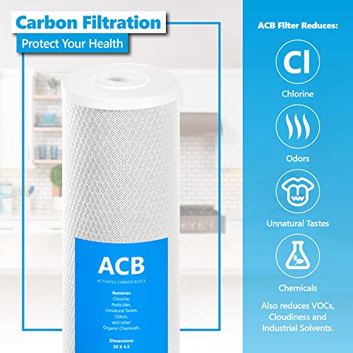 6 Pack Water Filter Activated Carbon Block Replacement Filter (6 Count)