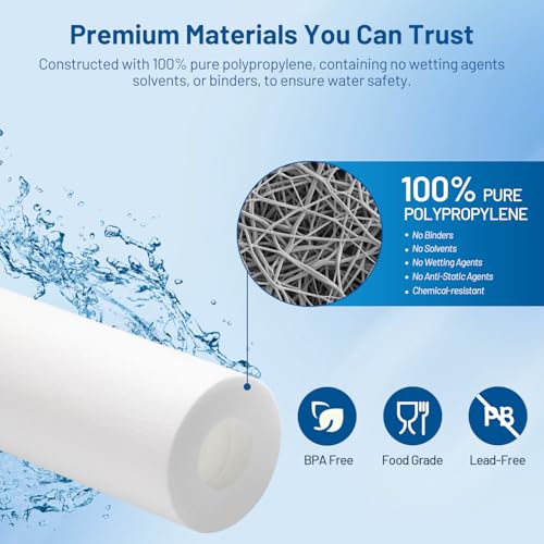 5 Micron 10" x 2.5" Whole House Sediment Water Filter Cartridge (6 Count)