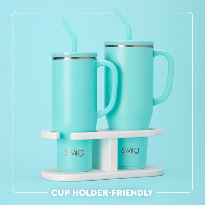 Swig Life 40oz Mega Mug, 40oz Tumbler with Handle and Straw, Extra Large Insulated Tumblers, Cup Holder Friendly Travel Mug (Secret Garden)