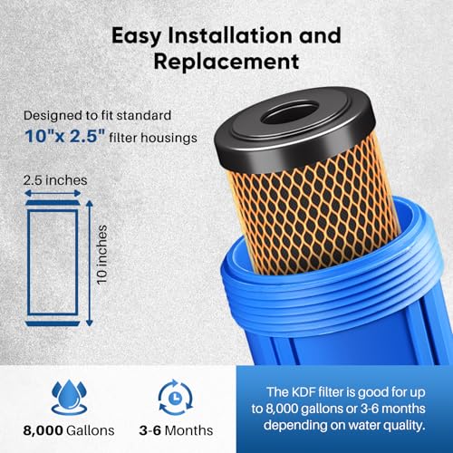 1 Micron 2.5"x10" Whole House Heavy Metal Removal Water Filter (2 Count)