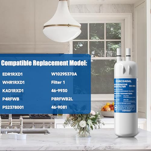 2 Pack EDR1RXD1 Water Filter Replacement Compatible with Whirlpool W10295370A