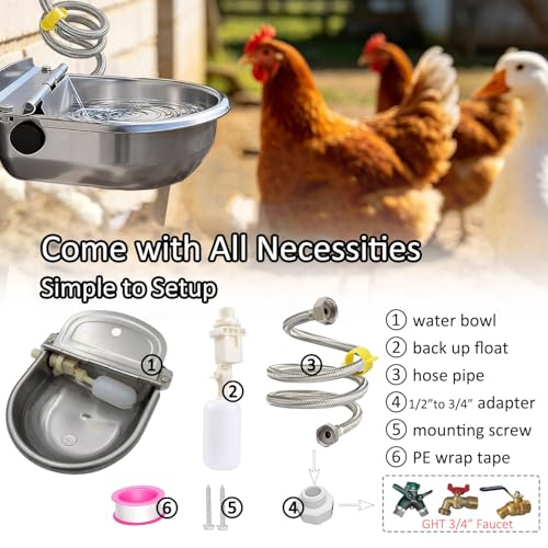Automatic Water Dispenser for Dog Water Bowl Dispenser Large Size Stainless