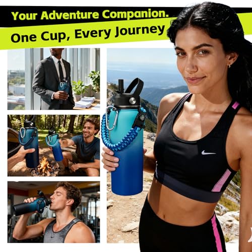 40 oz Insulated Water Bottle with Straw (9 Count)
