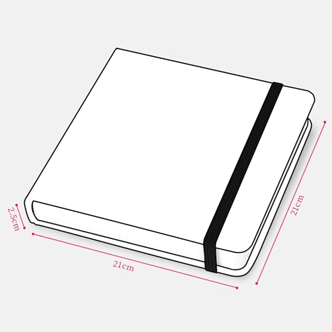 Square 8.2x 8.2 inches 165gsm Colored Pencil Paint Journal Hardbound 128pgs（64 Sheets Front Back Cold Pressed）Travel for Colored Pencil Sketch Doodles Handmade Cloth Cover Notebook River Vintage A9