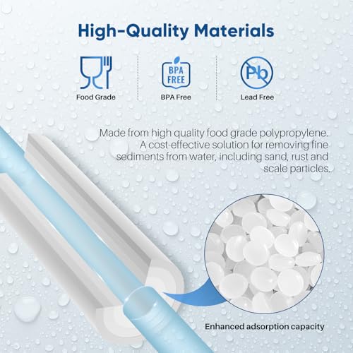 1 Micron 10" x 4.5" Whole House Sediment Home Water Filter Replacement Cartridge for RFC (3 Count)
