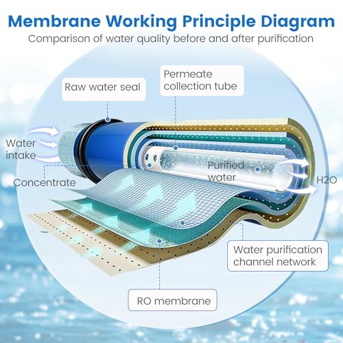 ULP-4040, 4040 ULP Membrane for Ultra Low Pressure Commercial Membrane, 2600GPD, TDS≤ 2000 ppm, Salt Rejection 99.3%, for Surfacewater, Groundwater, Tap and Municipal Water, NSF Certified