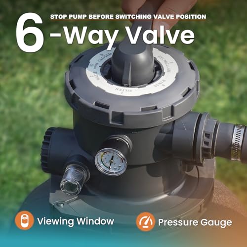 15" Sand Filter Pump for Above Ground Pool with Timer