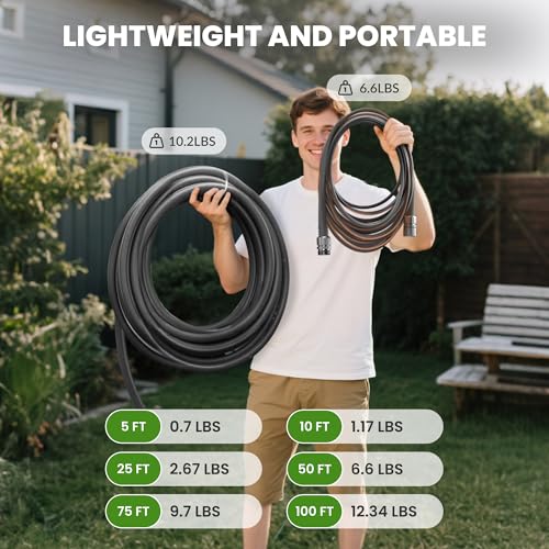 100FT Garden Hose Lay Flat Lightweight Flexible Water Hose