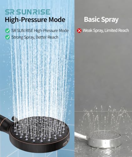 Filtered Shower Head with Handheld High Pressure 9 Spray Mode Showerhead Detachable Shower Head Water Softener Filters Beads for Hard Water Remove Chlorine 4 Filters ORB