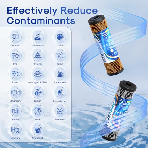 2 Stage 2.5" x 10" Whole House Water Filter Cartridge Replacement Combo Kit (2 Count)