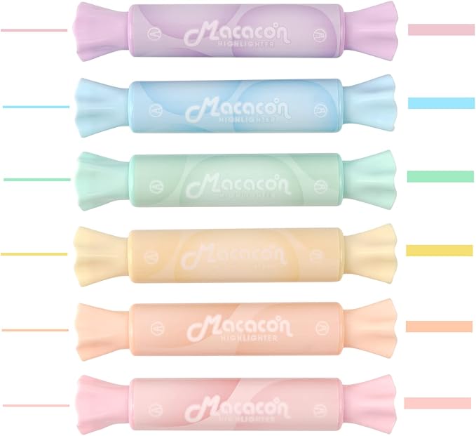 chosch 18 Pack 6 Colors Candy Shape Highlighter Daylight Fluorescent ink Highlighter for Students