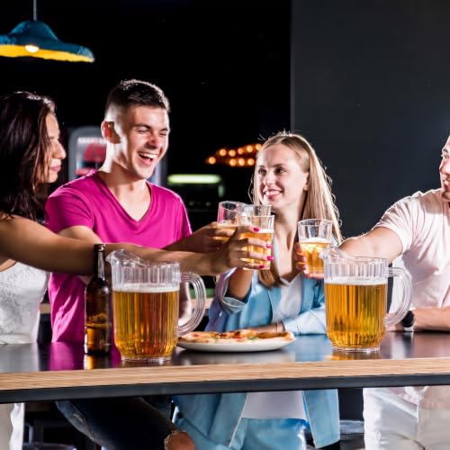 Tessco 12 Pcs Plastic Pitchers 60 Oz Clear Water Beer Jug Large (12 Count)