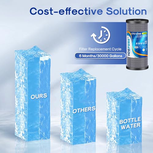 10" x 4.5" Whole House Sediment Activated Carbon Water Filter 2Pack (2 Count)