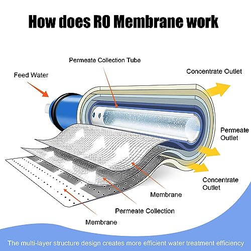 2Pack 1812 50GPD Reverse Osmosis Membrane Replacement Water Filter