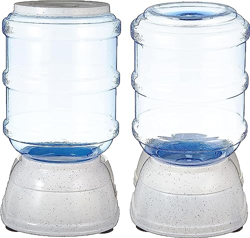 Automatic Pet Water Dispenser and Gravity Food Feeder Set for Cat and Dog (2 Count)