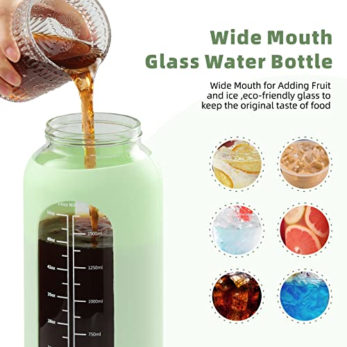 42 oz Glass Water Bottle with 2