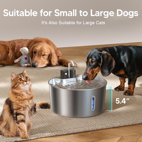 7L Wireless Dog Water Fountain with 3 Filters (2.4 Pound)