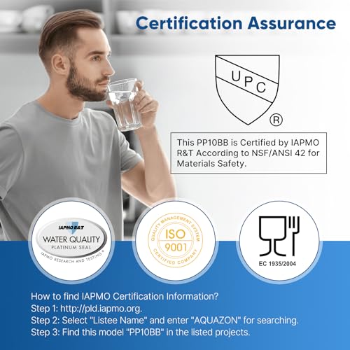 1 Micron 10" x 4.5" Whole House Sediment Home Water Filter Replacement Cartridge for RFC (3 Count)