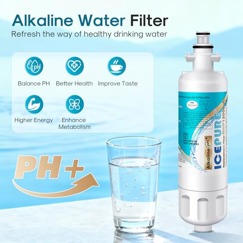 Alkaline ADQ36006101 Water Filter Replacement for LG LT700P (4 Count)