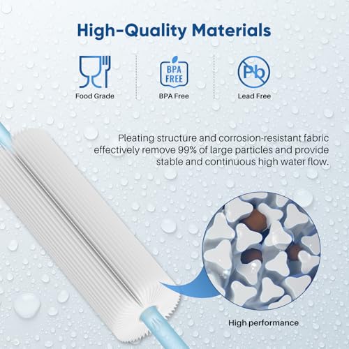 50 Micron Whole House Pleated Sediment Filter for Well Water (4 Count)