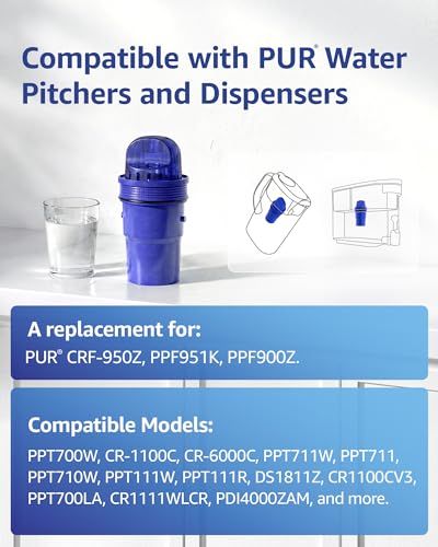 Pitcher Water Filter Replacement for PUR® Filter PPF900Z (4 Count)