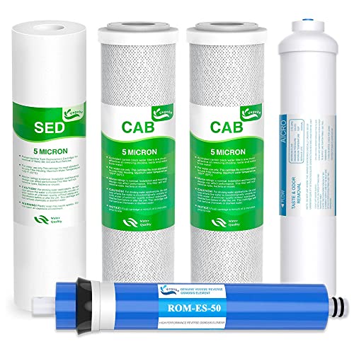 5 Stage 50 GPD RO Water Filter Set Replacement Fit for APEC Reverse Osmosis