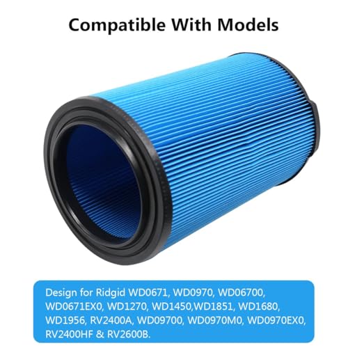 VF5000 Replacement Filter Fits for Ridgid Shop Vac 6 (6 Count)