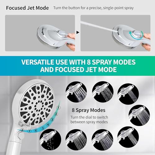 Filtered Handheld Shower Head with 8